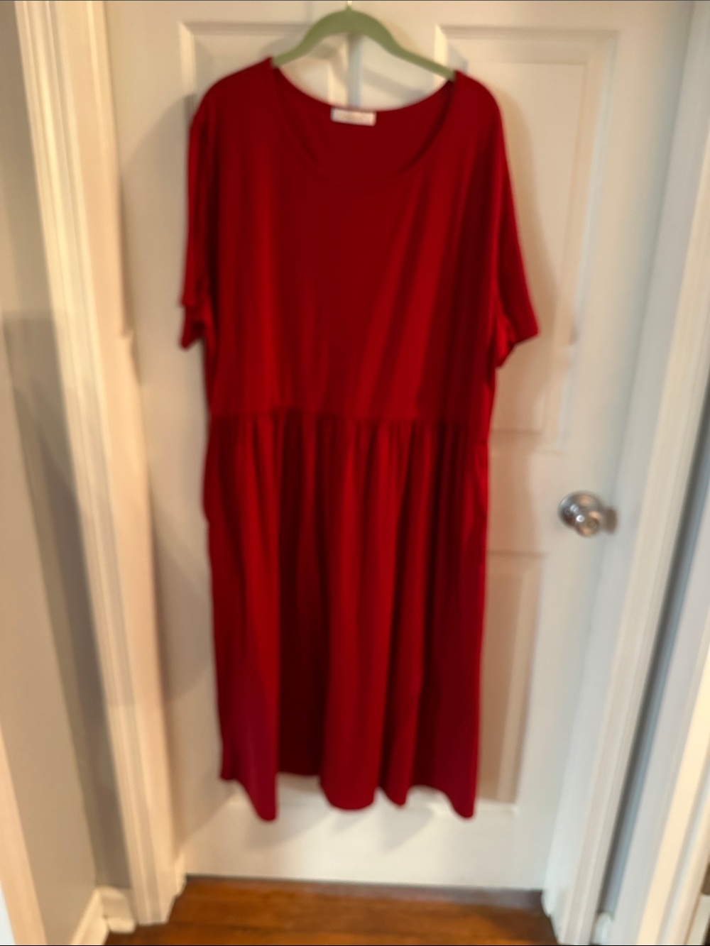Women’s Wine Red Short Sleeve Midi Dress